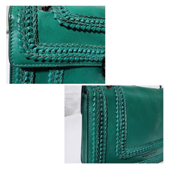SOLD***Authentic BVLGARI Plissé Serpenti Forever Flap Bag Green - Picture 5 of 16